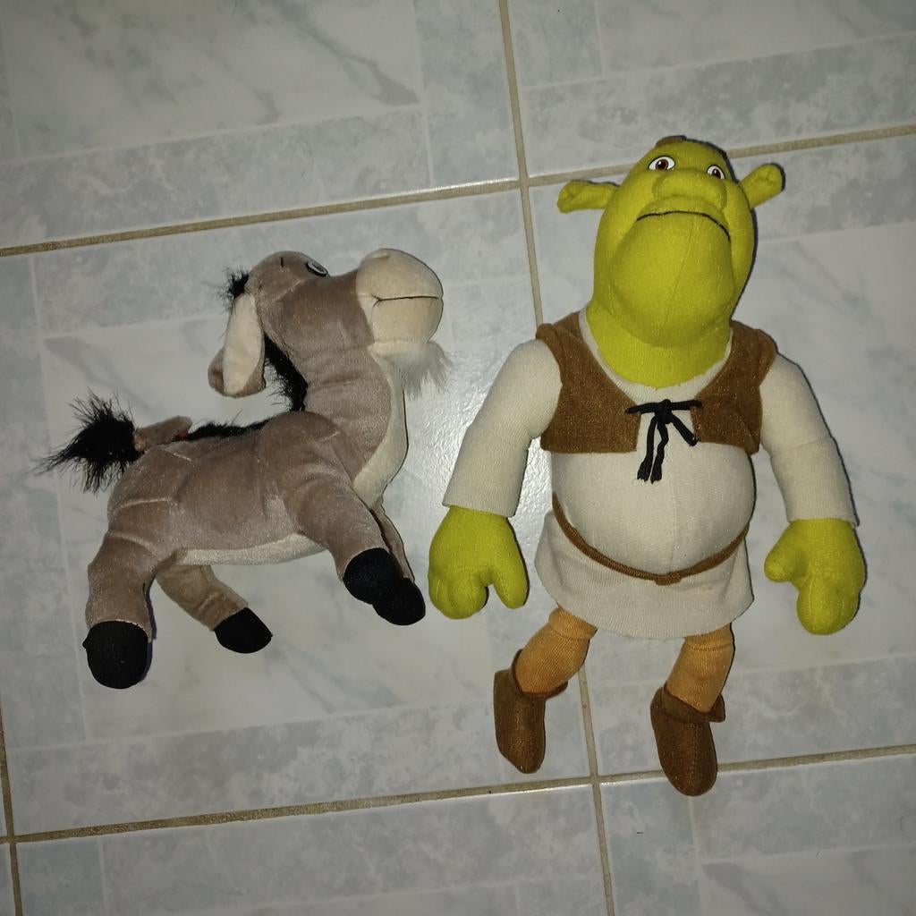 Knuffels shrek en ezel, Ophalen of Verzenden, Zo goed als nieuw