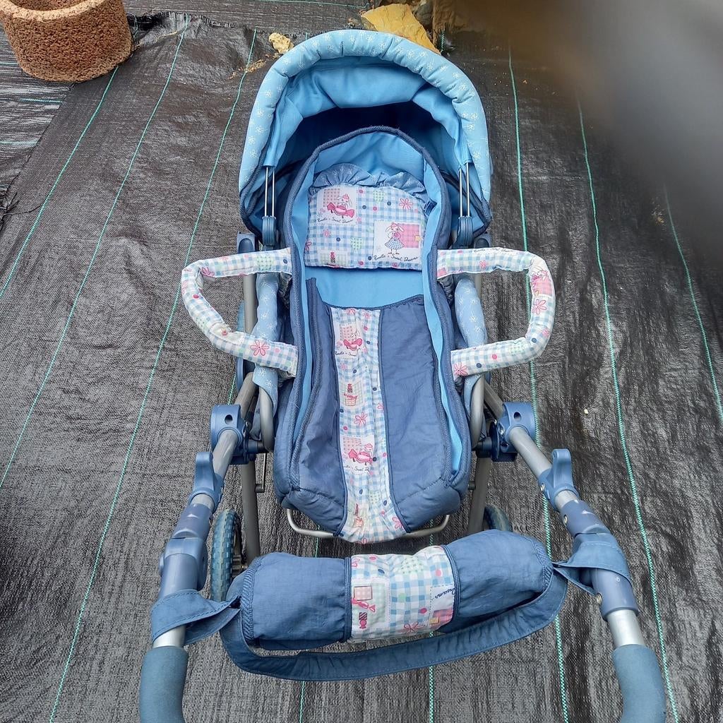 Poppenwagen met kinderwagen verschillende omkeerbare positie, Kinderen en Baby's, Speelgoed | Poppen, Ophalen of Verzenden, Zo goed als nieuw