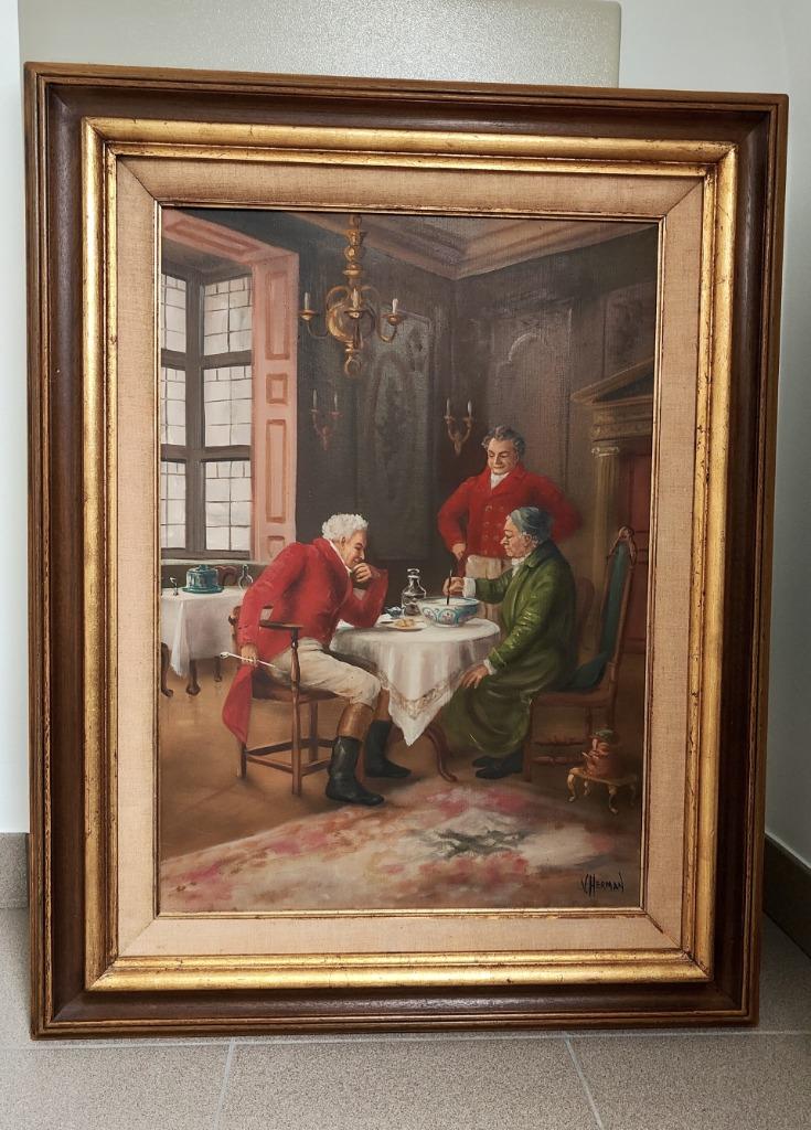 schilderij van V. Herman, Ophalen