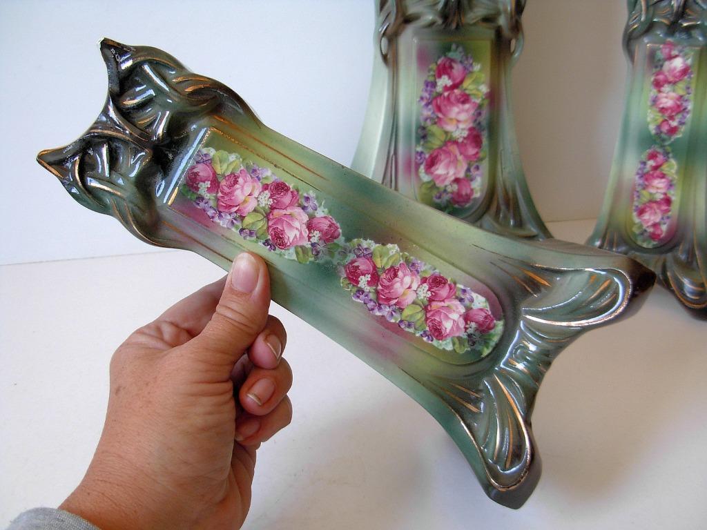 Art Nouveau schouwgarnituur met klok, Ophalen of Verzenden