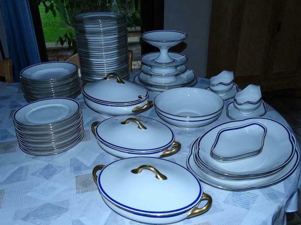 Service porcelaine Limoges Haviland & Le Tanneur (1920) 76p, Antiek en Kunst, Antiek | Porselein, Ophalen