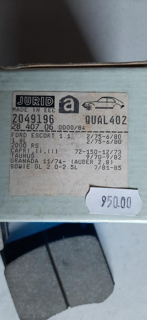 Remblokken voor Ford  1968  1980 van 1000 cc tot 2000 RS, Auto-onderdelen, Ophalen of Verzenden, Ford