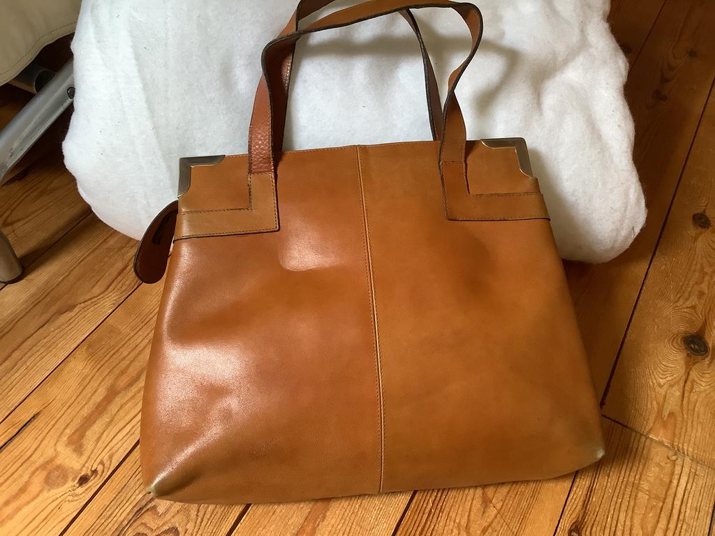 Sac a main en cuir vintage, Enlèvement ou Envoi, Utilisé, Brun, Sac à main