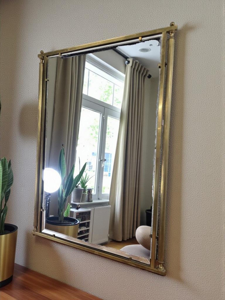 miroir doré/miroir mural vintage, Enlèvement ou Envoi