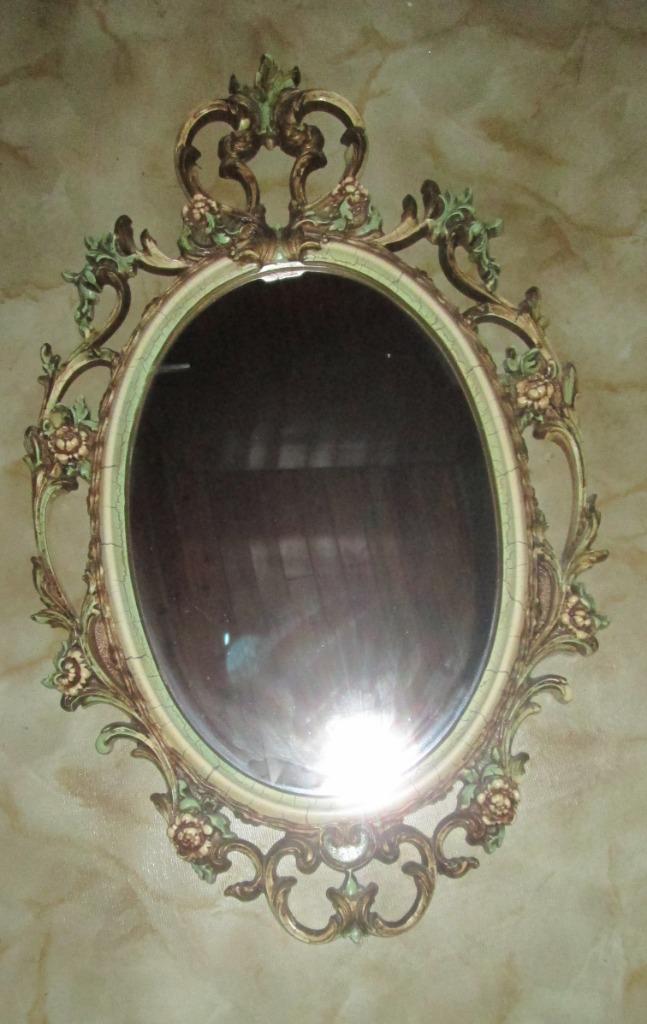 mooie vintage spiegel, Huis en Inrichting, Gebruikt, Ophalen of Verzenden, Minder dan 100 cm, Ovaal