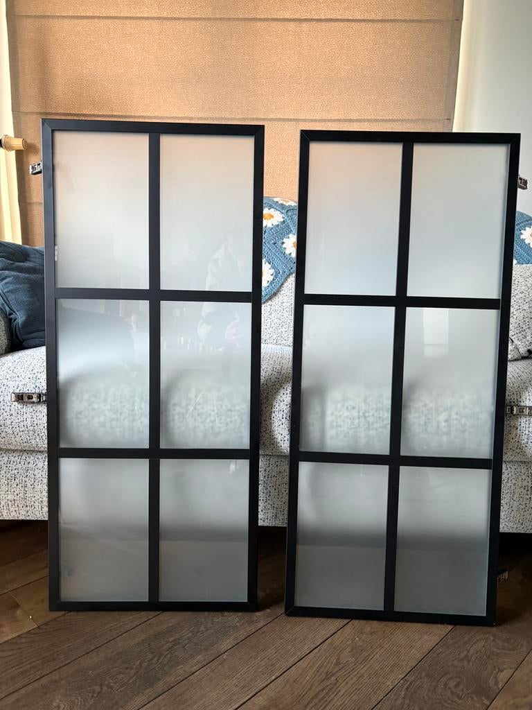 Portes vitrées k5 Style industriel noires, verre diffuses, Neuf, Avec porte(s), Moins de 25 cm, Moins de 100 cm