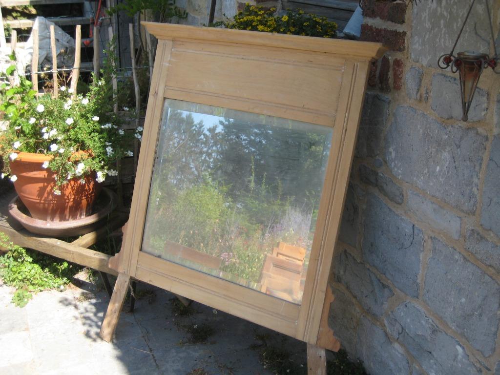 Miroir bisauté meuble lavabo/coiffeuse en pin, Ophalen, Rechthoekig, 50 tot 100 cm, Minder dan 100 cm