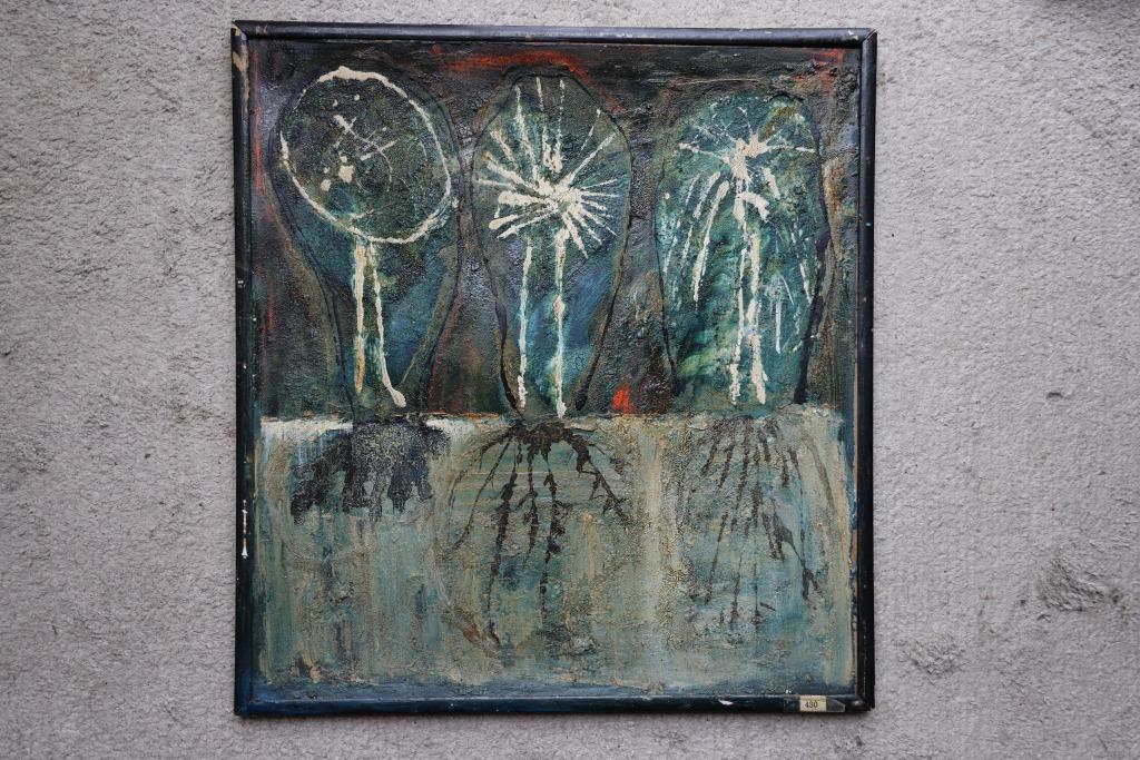 1960 Youri Demeure abstract schilderij 1950 vintage Brut OOP, Antiek en Kunst, Kunst | Schilderijen | Klassiek, Ophalen of Verzenden