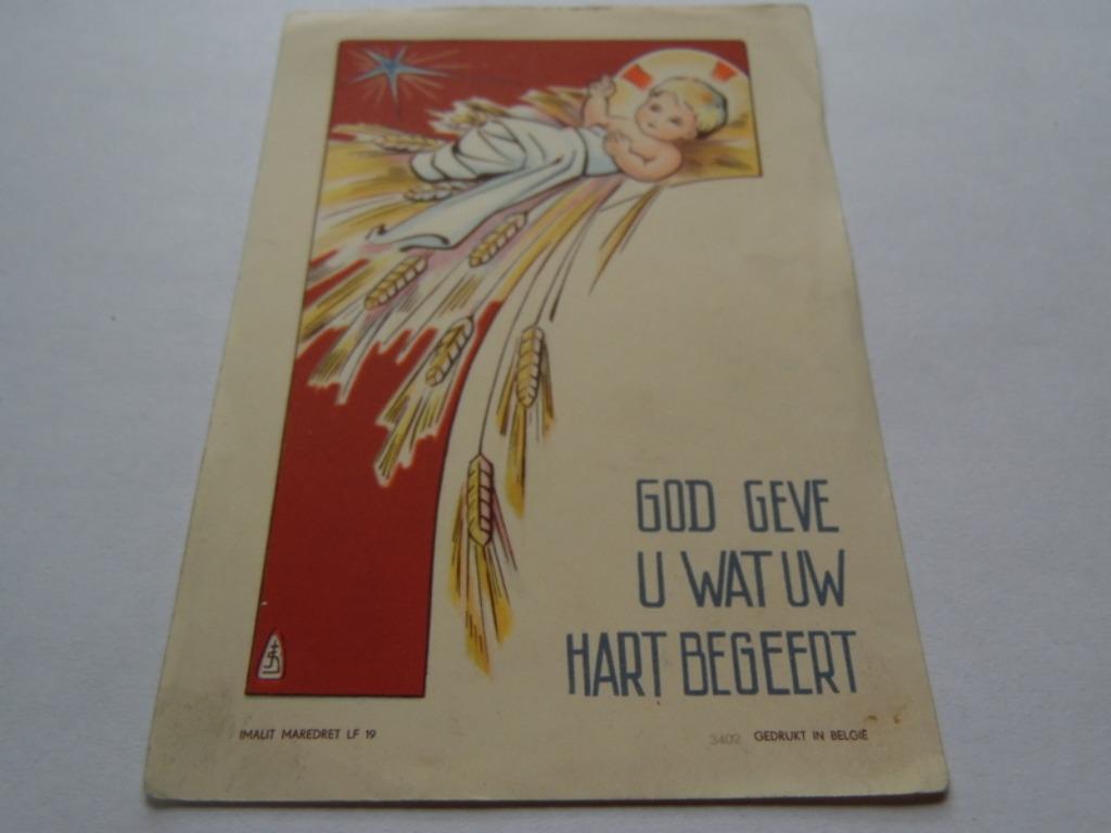 G24 * oud Gebedsprentje * God geve u wat uw hart begeert, Ophalen of Verzenden, Christendom | Katholiek