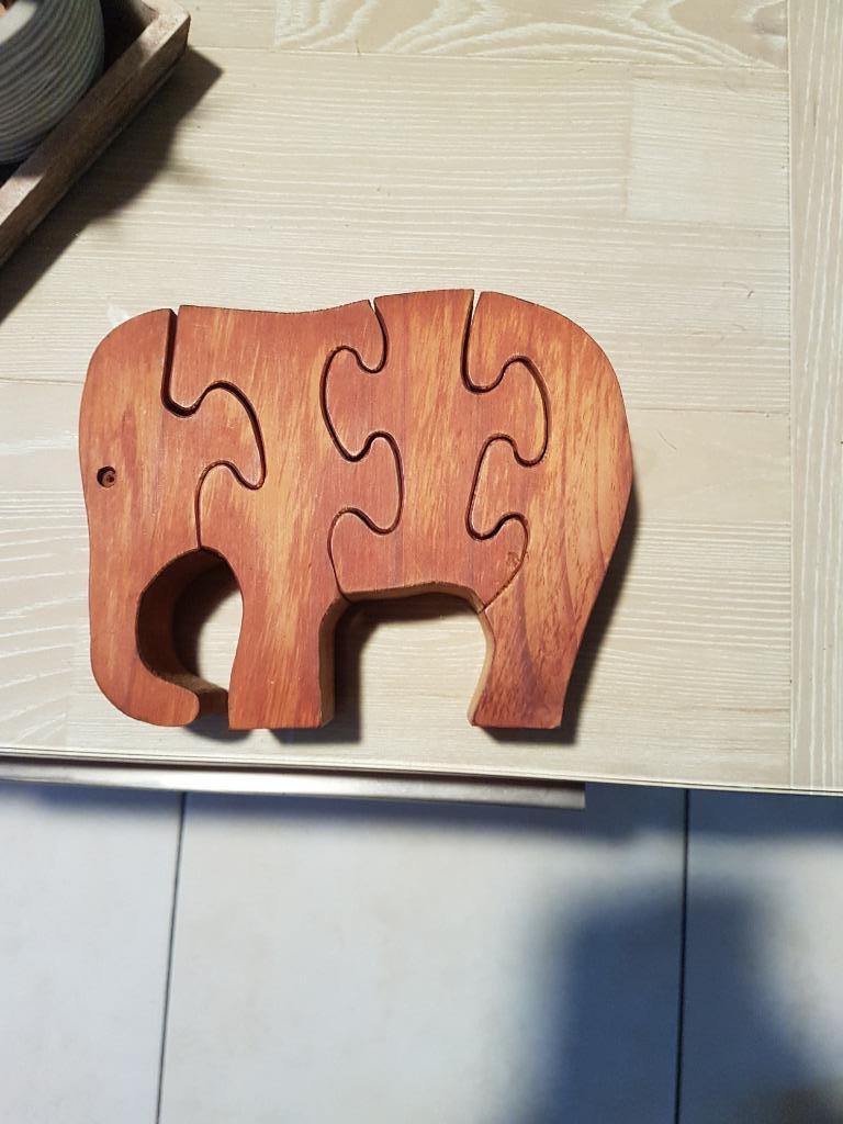 puzzel olifant, Ophalen, Minder dan 10 stukjes, Zo goed als nieuw, Van hout