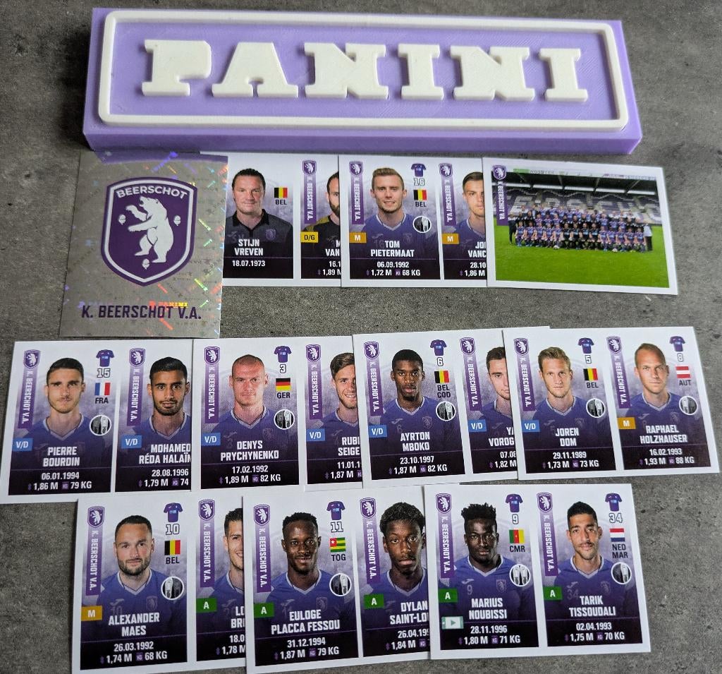 PANINI 11x STICKERS FOOTBALL 2019/20 BEERSCHOT  voetbal, Ophalen of Verzenden, Nieuw
