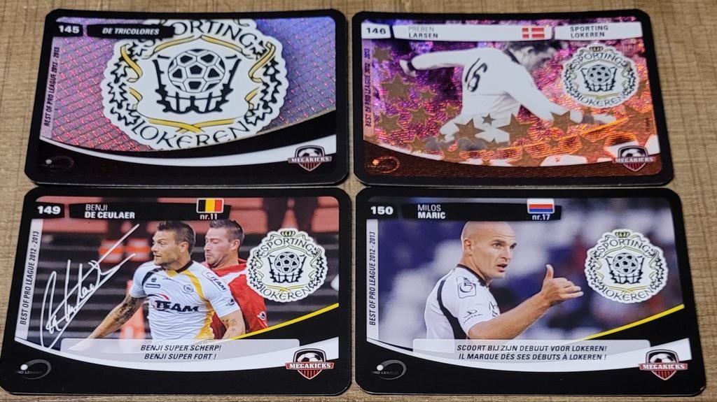 Sporting Lokeren seizoen 2012-2013: 4 Megakicks kaarten, Enlèvement ou Envoi, Comme neuf, Affiche, Image ou Autocollant