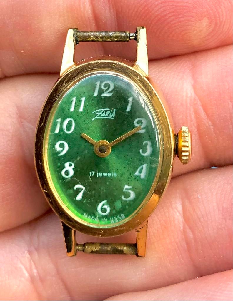 Montre Zaria USSR plaqué or AU 10, Enlèvement ou Envoi, Utilisé, Or, Or