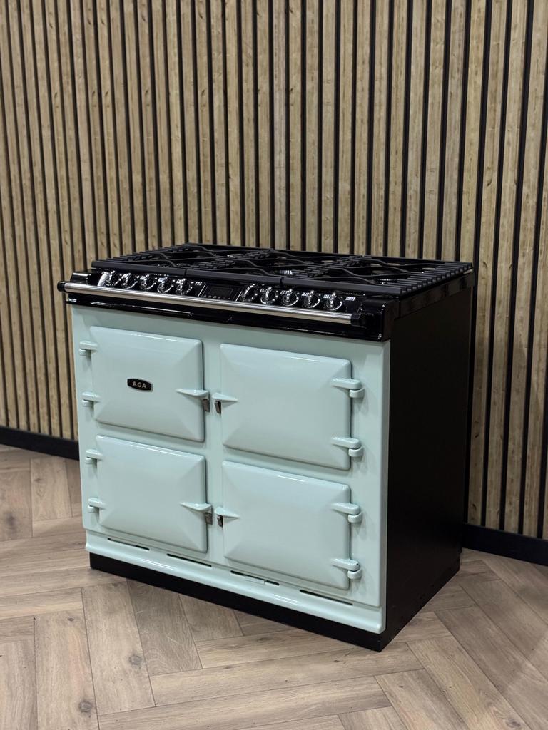 Prachtig Fornuis AGA Six Four Babyblauw 4 Ovens!, Ophalen of Verzenden, Grill, Gas