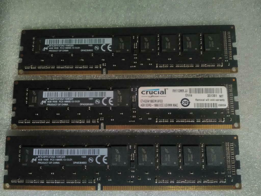 Crucial/Micron 4gb ECC @1866MHz (Mac Pro/serveur/worstation), Computers en Software, Ophalen of Verzenden, Gebruikt, DDR3, 4 GB