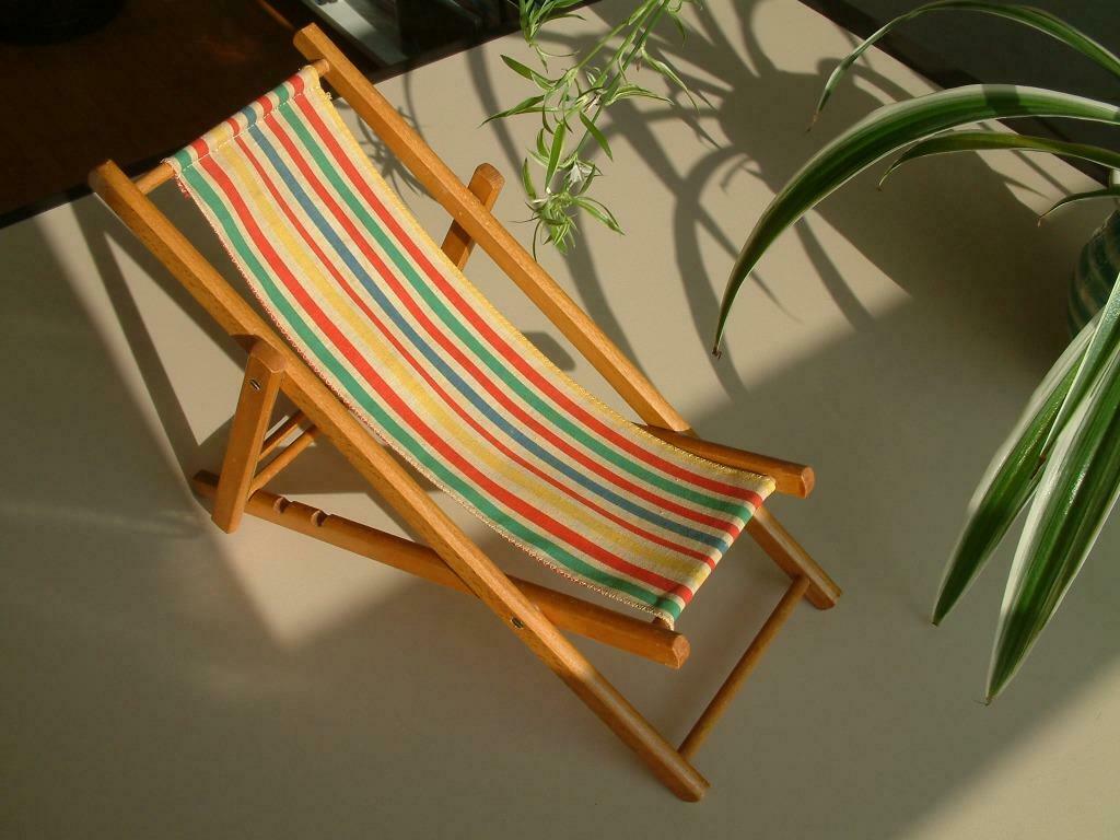 Strandstoel (ligstoel) voor pop - jaren 50, Kinderen en Baby's, Ophalen, Zo goed als nieuw, Meisje