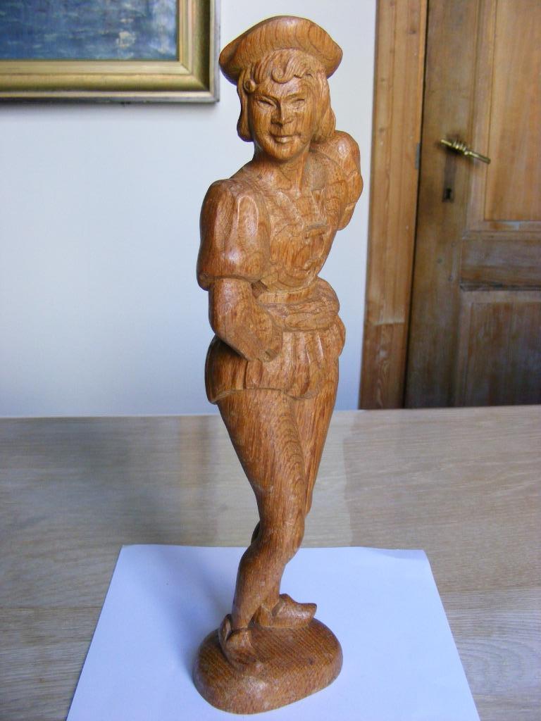 FIGURINE EN BOIS DE CHÊNE "page" - "écuyer", Enlèvement ou Envoi, Comme neuf, Humain