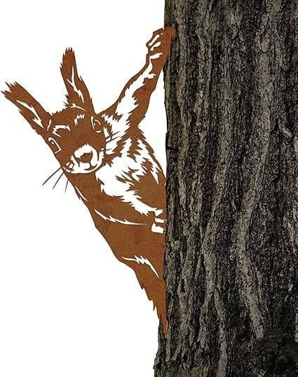 Tuindecoratie van echt cortenstaal | Eekhoorn | GRATIS LEV, Tuin en Terras, Tuinbeelden, Dierenbeeld, -, Verzenden, -