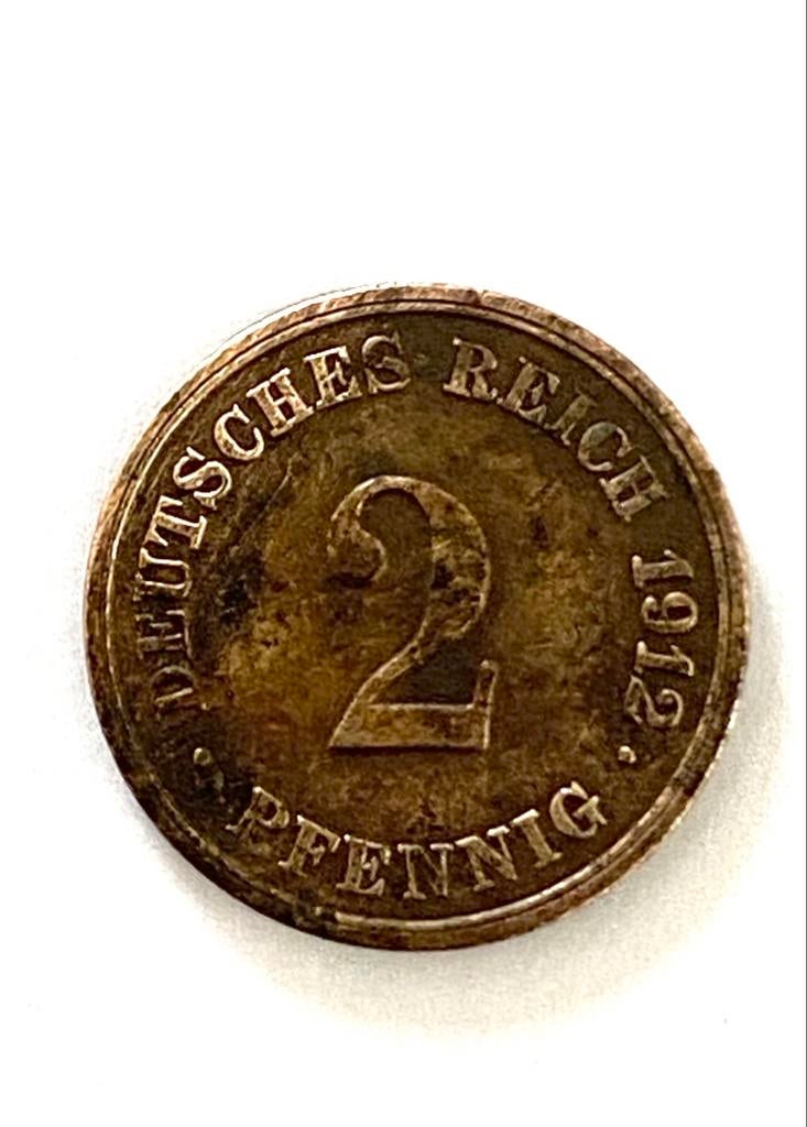 Pièce ancienne de 2 pfenning - Allemagne - 1912, Enlèvement ou Envoi, Allemagne