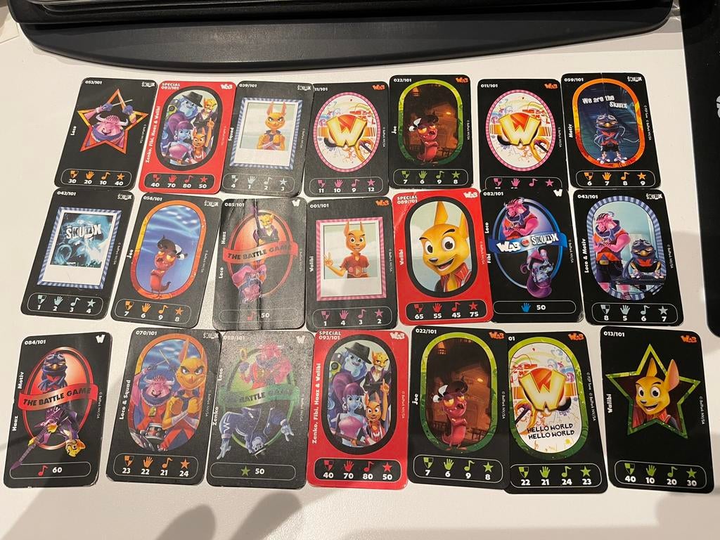 Wab skunx walibi carrefour 31x kaarten, Ophalen of Verzenden, Zo goed als nieuw