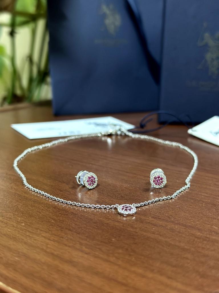 U.S. Polo Assn. Set - Collier - Argenté, Neuf, Enlèvement ou Envoi, Avec strass, Argent