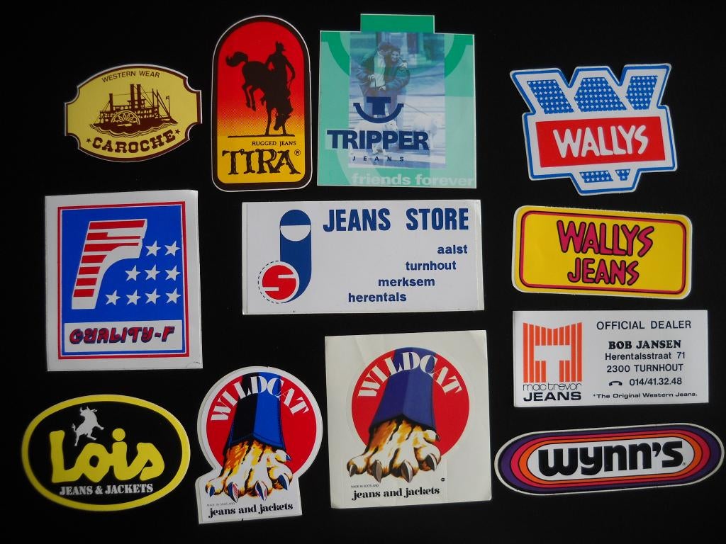 12 stickers van Jeans merken uit de jaren '80, Ophalen of Verzenden, Nieuw, Merk