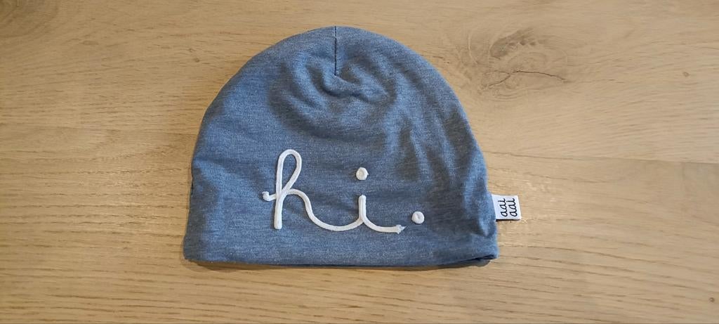 Babymuts blauw hi aai amai 0-3 maanden, Ophalen of Verzenden, Zo goed als nieuw