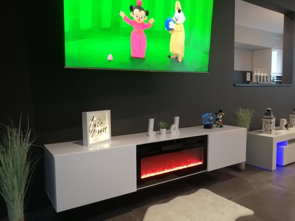 Meuble TV flottant avec cheminée, Enlèvement ou Envoi, Neuf, 150 à 200 cm