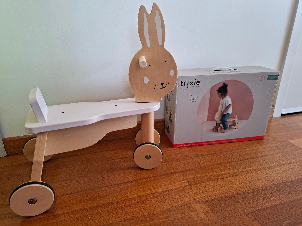 Trixie houten loopfiets konijn, Ophalen, Gebruikt, Rij- of Hobbelspeelgoed