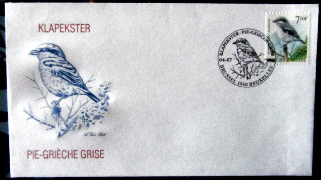 FIRST DAY COVER- VOGELS VAN BUZIN- DE KLAPEKSTER, Ophalen of Verzenden, Gestempeld, Dier of Natuur