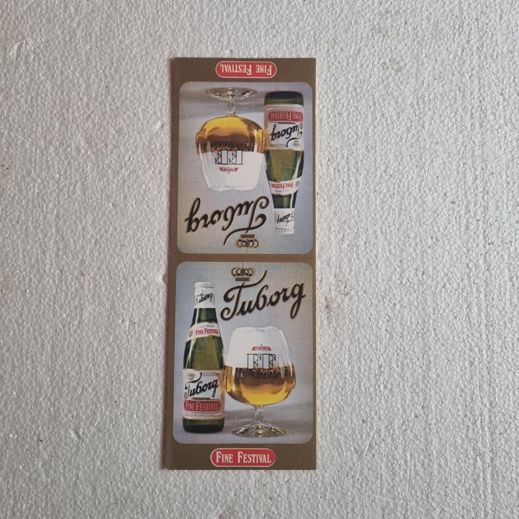 Publicité de table Tuborg, Enlèvement ou Envoi, Utilisé, Panneau, Plaque ou Plaquette publicitaire, Autres marques