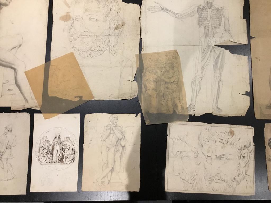 Lot 18 dessins authentiques | Académie d'Anvers, 19e siècle, Enlèvement ou Envoi
