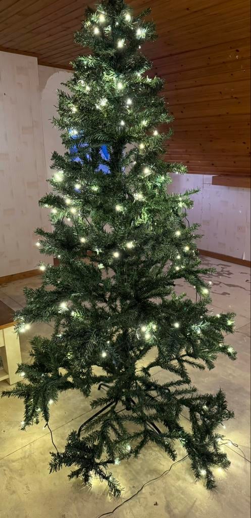 Kerstboom 180cm met verlichting, Diversen, Kerst, Ophalen, Zo goed als nieuw