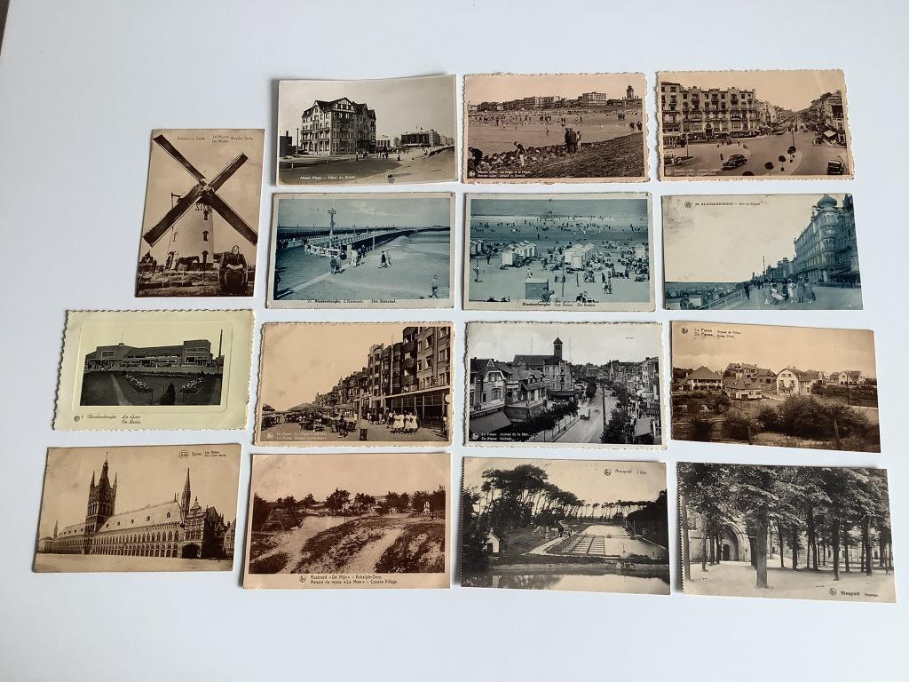 oude postkaarten Vlaamse Kuststeden, Ophalen of Verzenden, 1920 tot 1940, Gelopen, Stad of Dorp