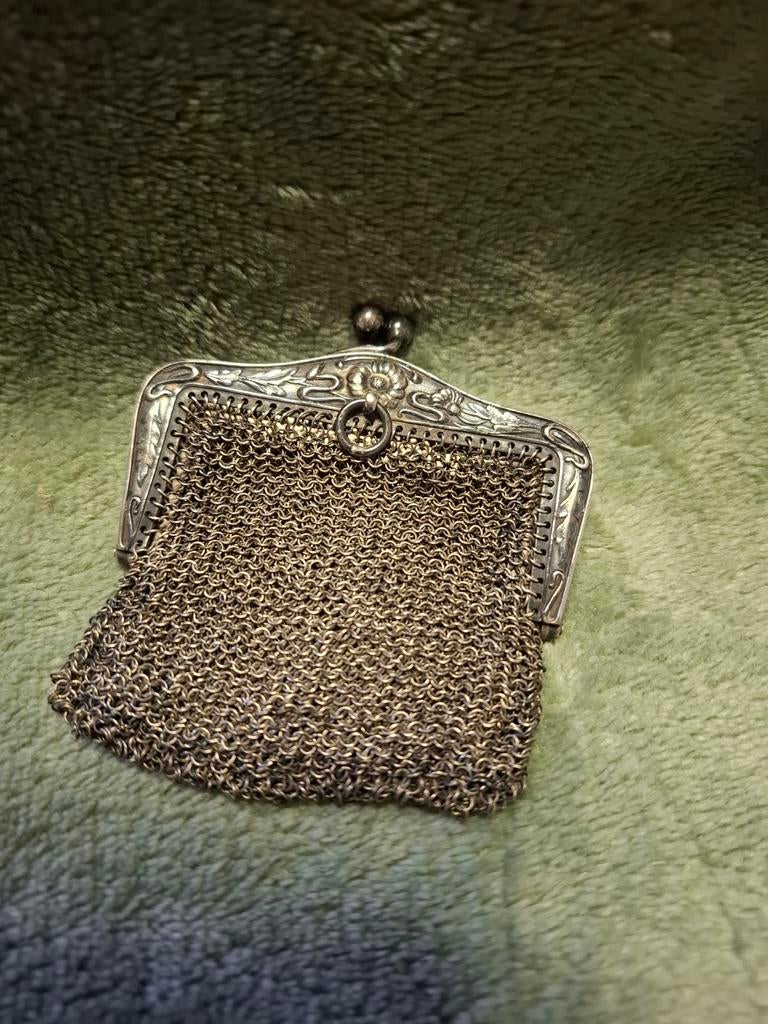 Oude zilveren portemonnee, Antiek en Kunst, Ophalen