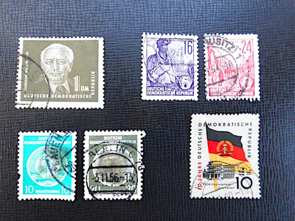 DDR : 9 Oost- Duitse postzegels (1952 - 1959), Ophalen of Verzenden, DDR