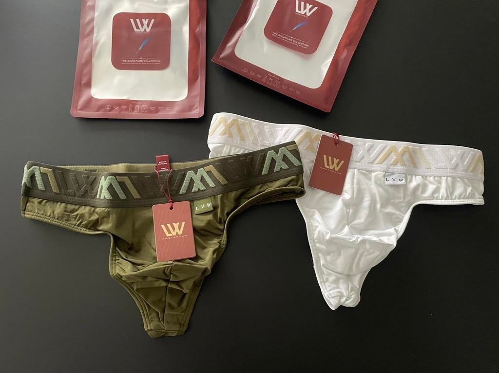 Ensemble de string en polyamide LvW, Envoi, Blanc, Lvw, Slip