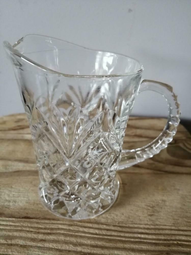 Vintage glazen melkkan, Ophalen of Verzenden