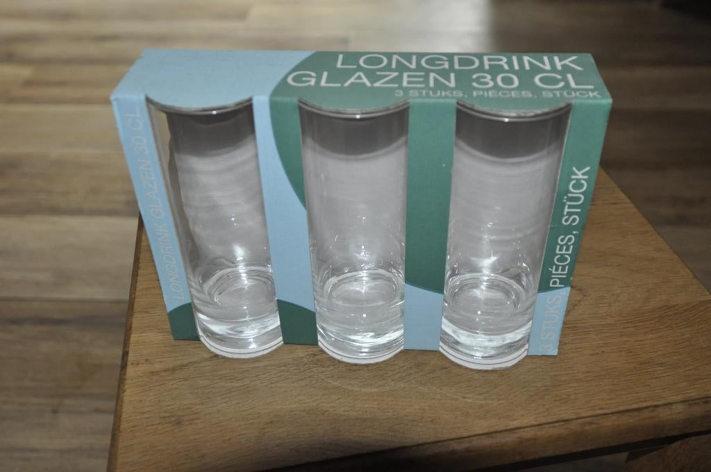Verres long drink 30cl pqts de 3 verres Neufs, Maison & Meubles, Enlèvement, Neuf, Verre, Verre ou Verres