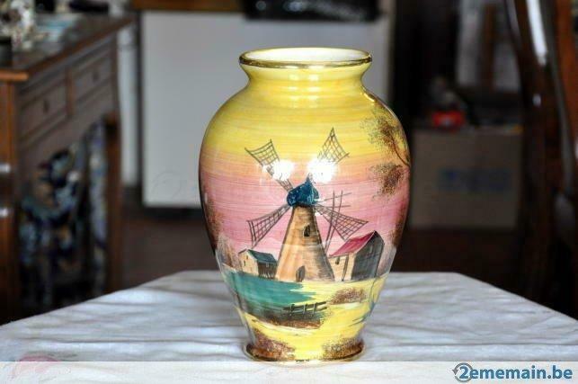 vase en faience de jemappes decor moulin, Antiquités & Art, Antiquités | Vases