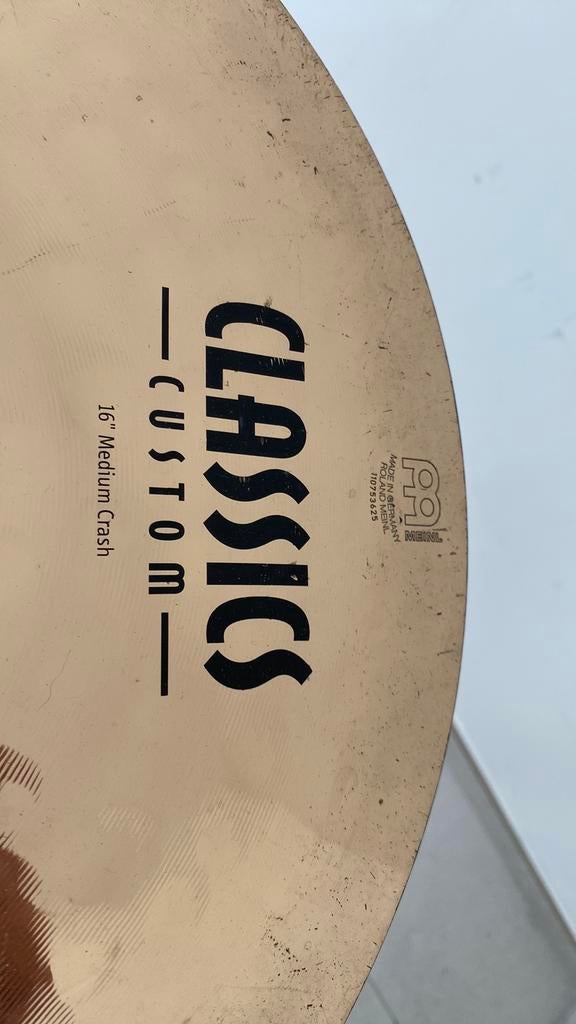 Cymbale Meinl custom classic crash 16 + Pied, Musique & Instruments, Batteries & Percussions, Enlèvement, Comme neuf