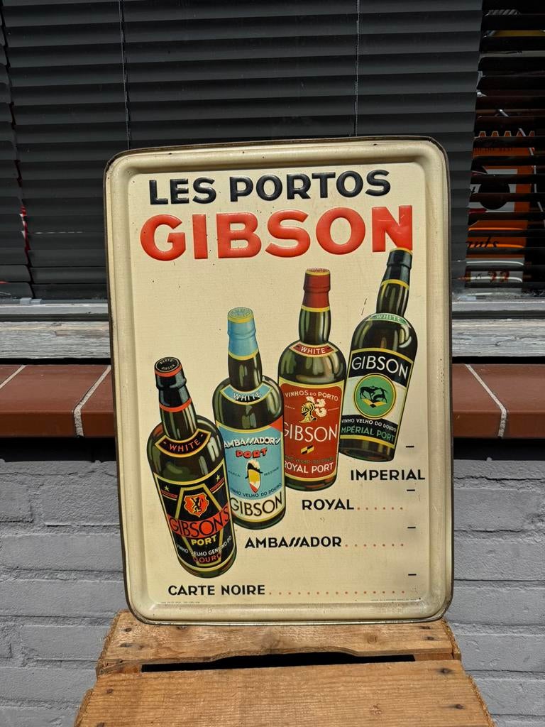Panneau d'affichage GIBSON Port ancien 1936, Enlèvement ou Envoi, Utilisé, Panneau publicitaire