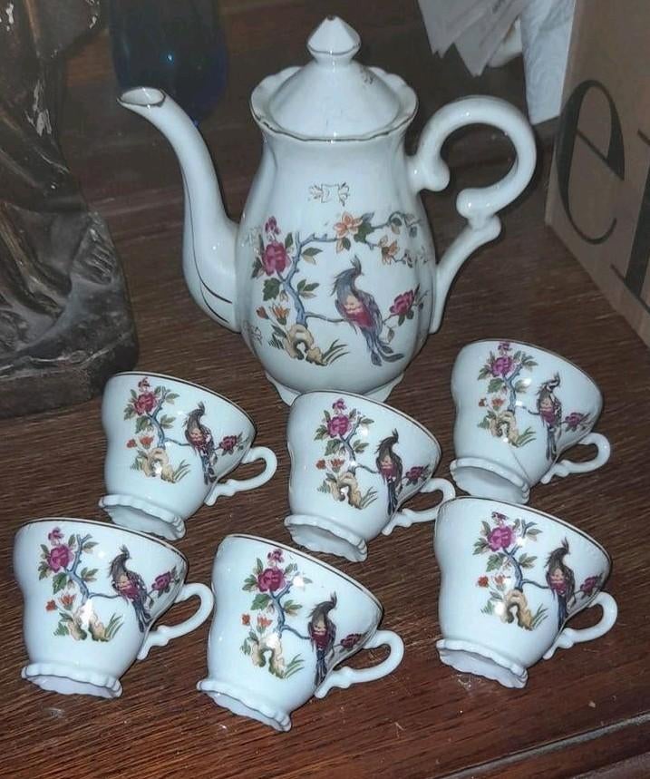 Oud fijn porseleinen koffieservies, Ophalen of Verzenden