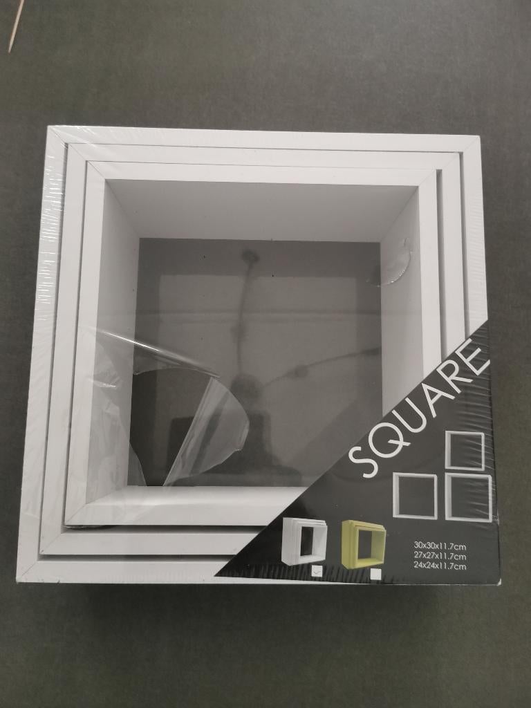 3 vierkante schappen, Huis en Inrichting, Woonaccessoires | Wandplanken en Boekenplanken, Ophalen, Nieuw