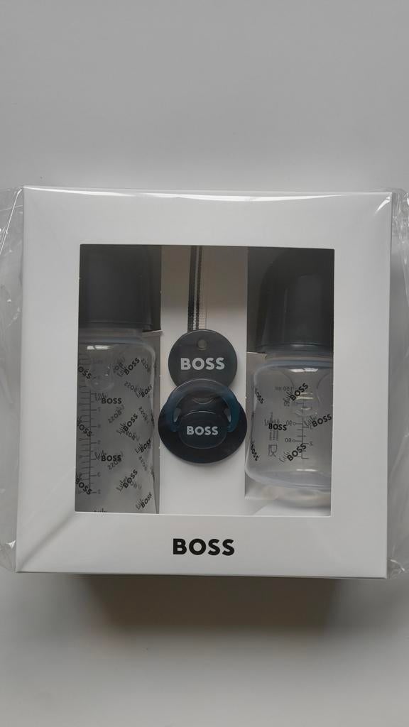 Marineblauwe set met babyflessen en fopspeen van Boss, Kinderen en Baby's, Ophalen of Verzenden, Nieuw, Overige typen
