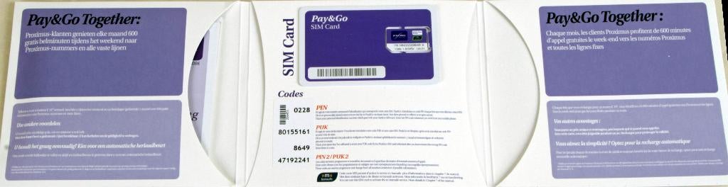 Belgacom Pay&Go avec carte SIM, Enlèvement ou Envoi