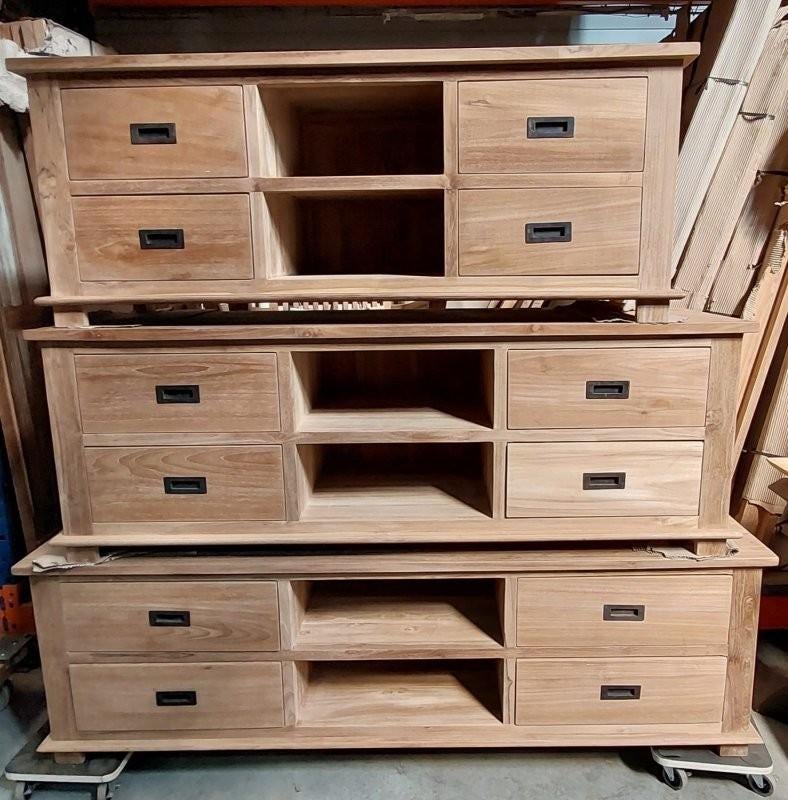 Massieve Teak Kasten, Maatwerk kan ook., Huis en Inrichting, Kasten | Ladekasten, Ophalen