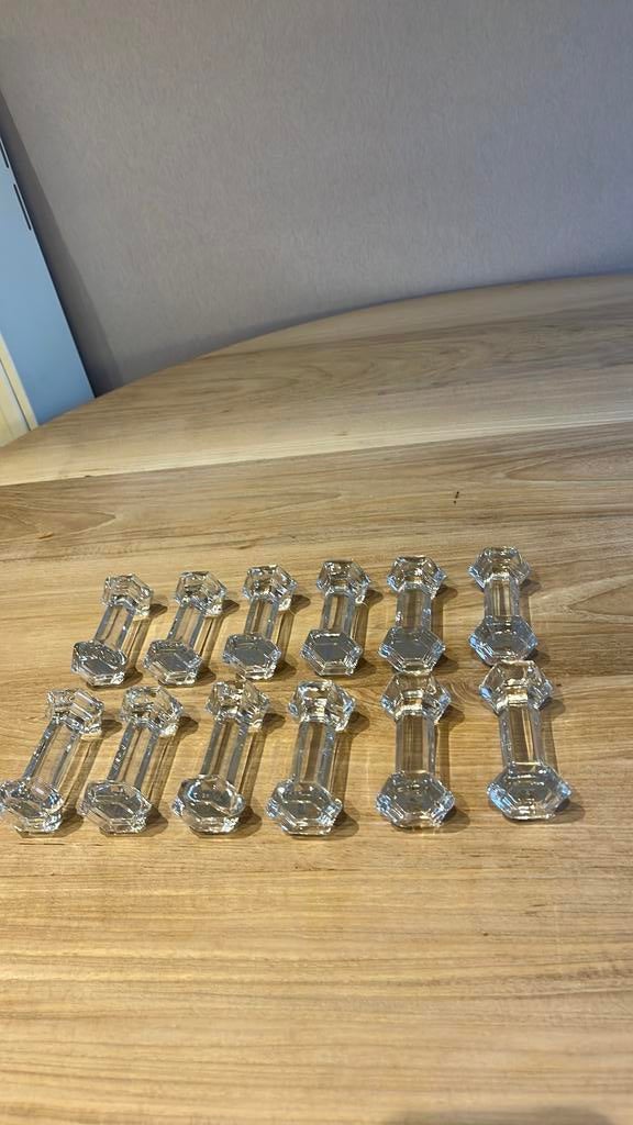 Bestekonderleggers frans loodglas 12 stuks, Antiek en Kunst, Ophalen