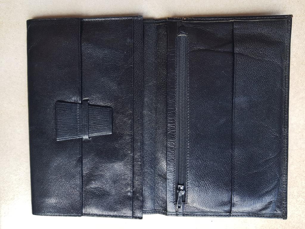 mooie flexibele portefeuille in leder, Zwart, Zo goed als nieuw, Leder, Ophalen