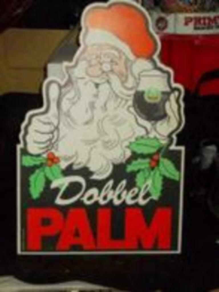 Beersign.Reclame in Karton.Dobbel Palm, Collections, Marques & Objets publicitaires, Enlèvement ou Envoi, Comme neuf, Panneau publicitaire